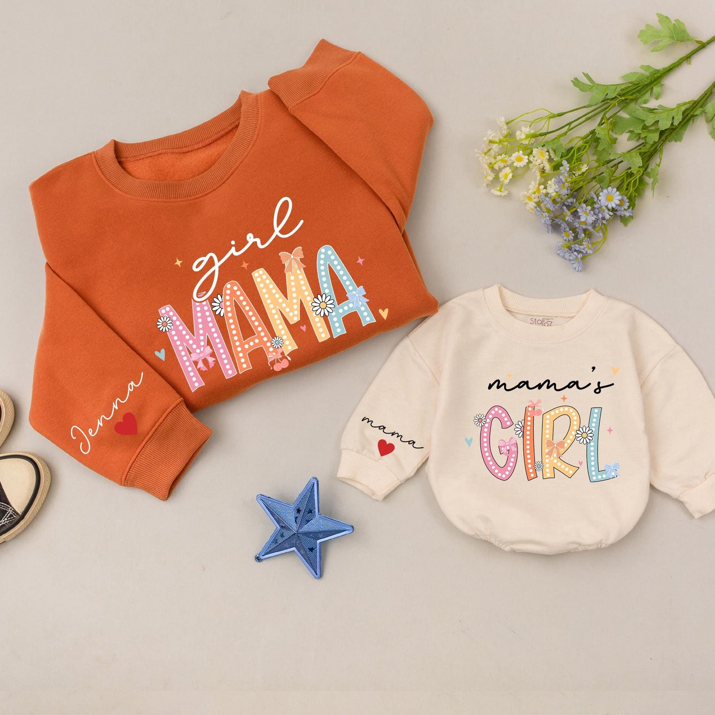 Mama & Me Retro Sweatshirt Set: Matching Family, Mother's Day Gift