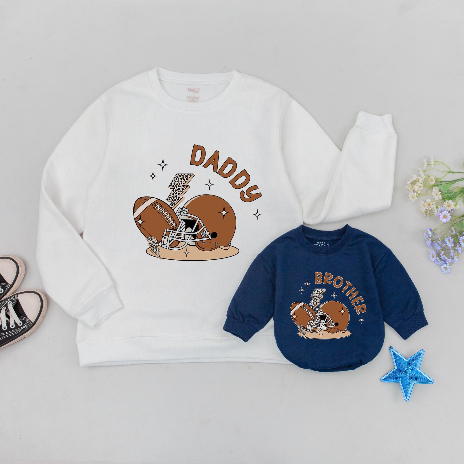 Football Birthday Sweatshirt Set: Family, Mommy & Me First Down