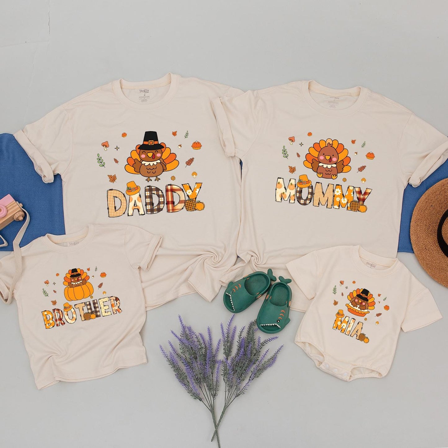 Thanksgiving Family Shirts, Custom Matching Outfits, Retro Fall Style