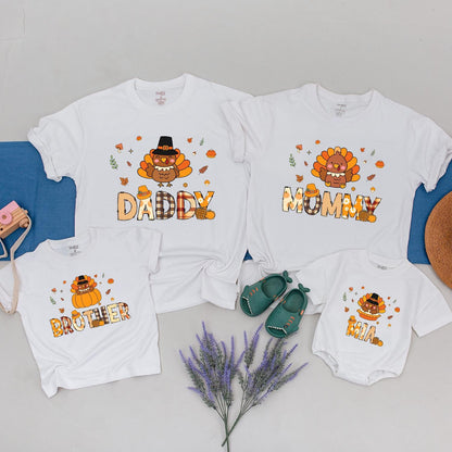 Thanksgiving Family Shirts, Custom Matching Outfits, Retro Fall Style