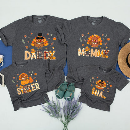 Thanksgiving Family Shirts, Custom Matching Outfits, Retro Fall Style