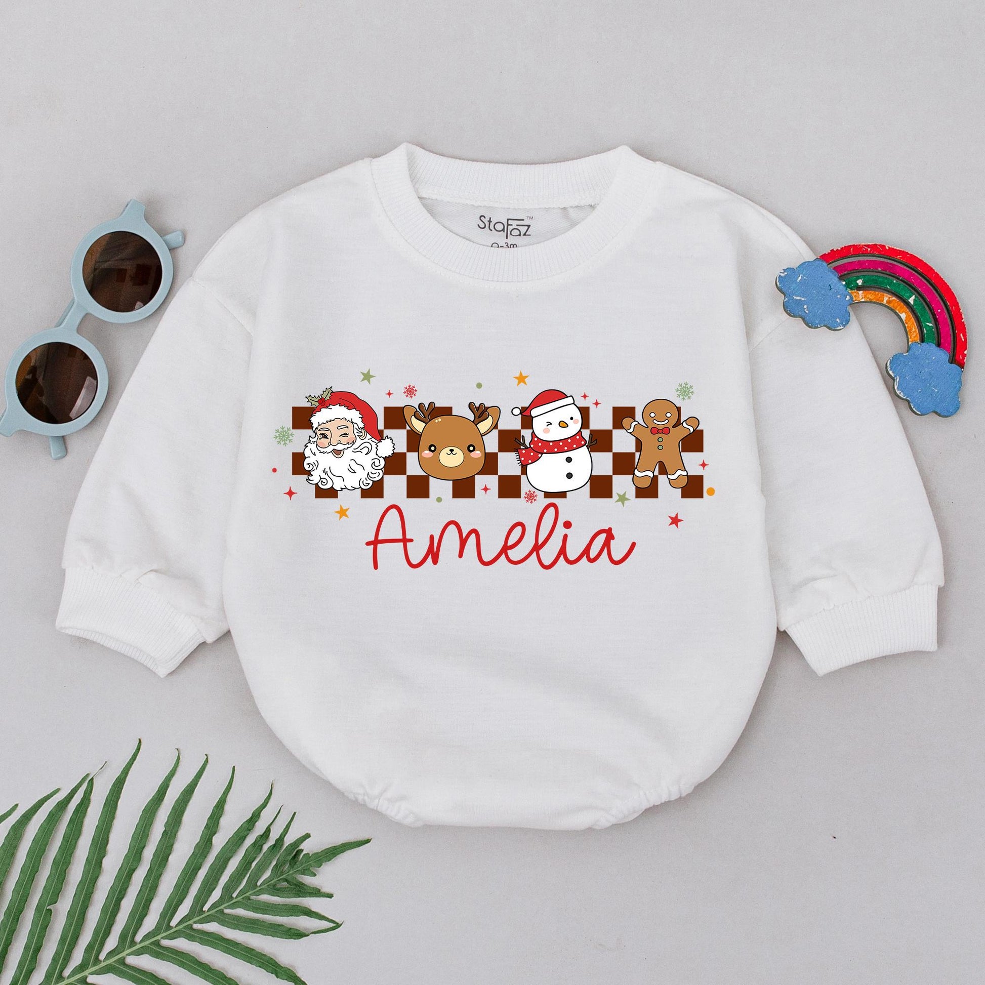 Custom Christmas Baby Romper: Personalized Gift for Newborns