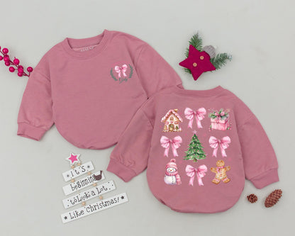 First Christmas Romper: Retro Baby Bodysuit & Shower Gift Set