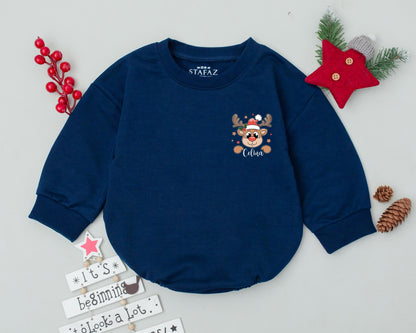 Custom Reindeer Romper: Baby's First Christmas Outfit & Gift