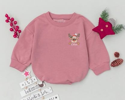 Custom Reindeer Romper: Baby's First Christmas Outfit & Gift