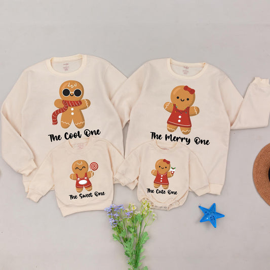 Gingerbread Family Christmas Sweater Set: Mommy & Me Holiday Outfit