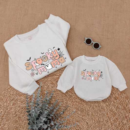 Halloween Matching Sweatshirts: Spooky Mama & Mini Mommy & Me Outfit