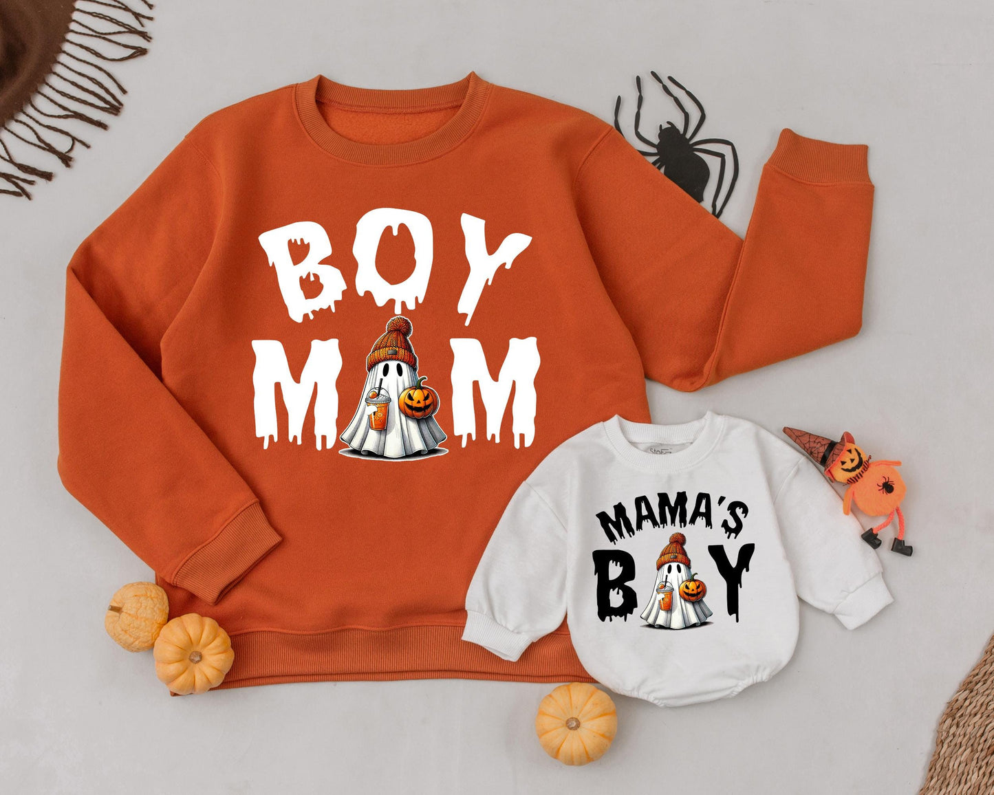 Retro Halloween Mommy & Me Sweaters: Vintage Ghost Family Outfits