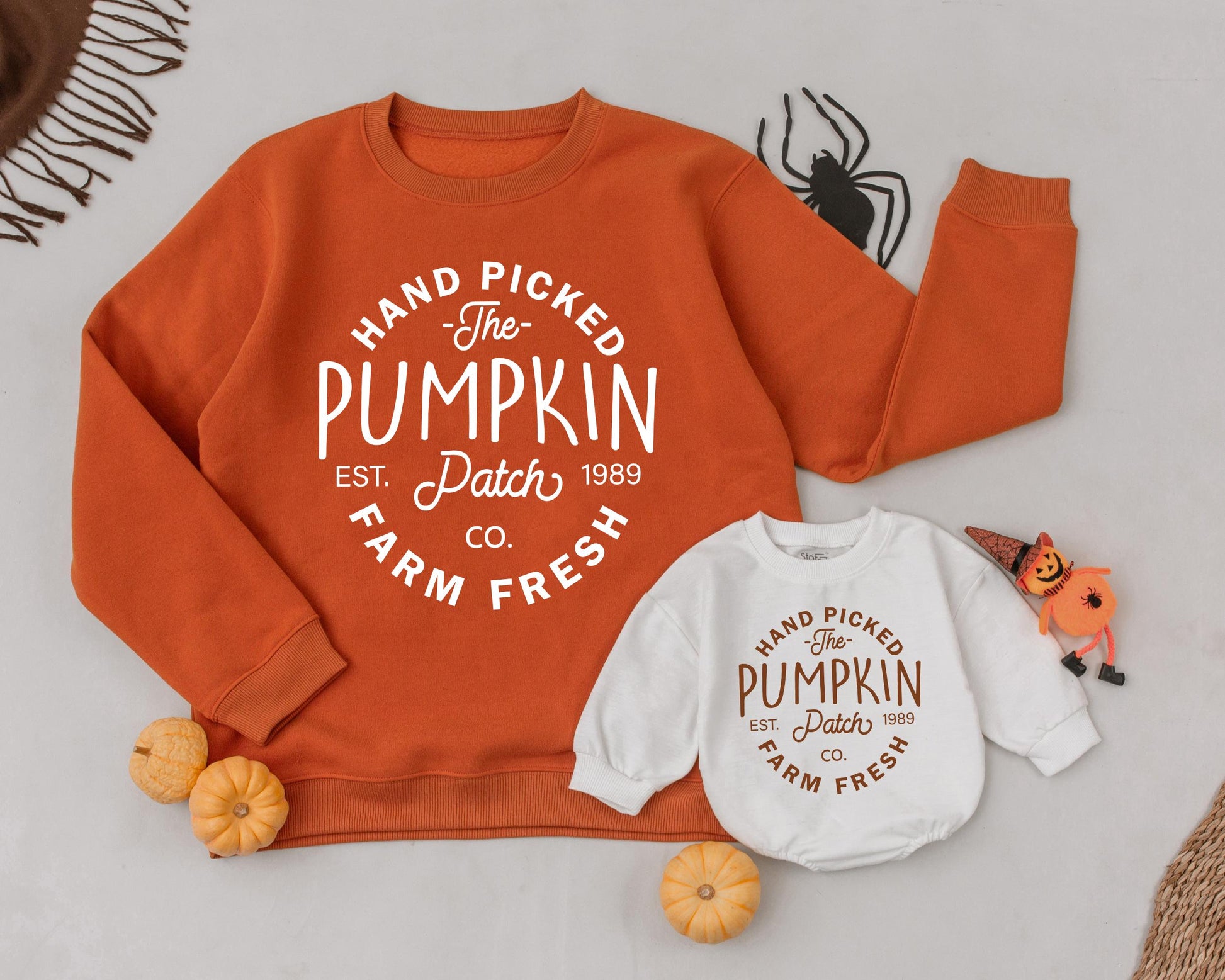 Matching Pumpkin Patch Sweatshirts for Family - Fall/Halloween Style