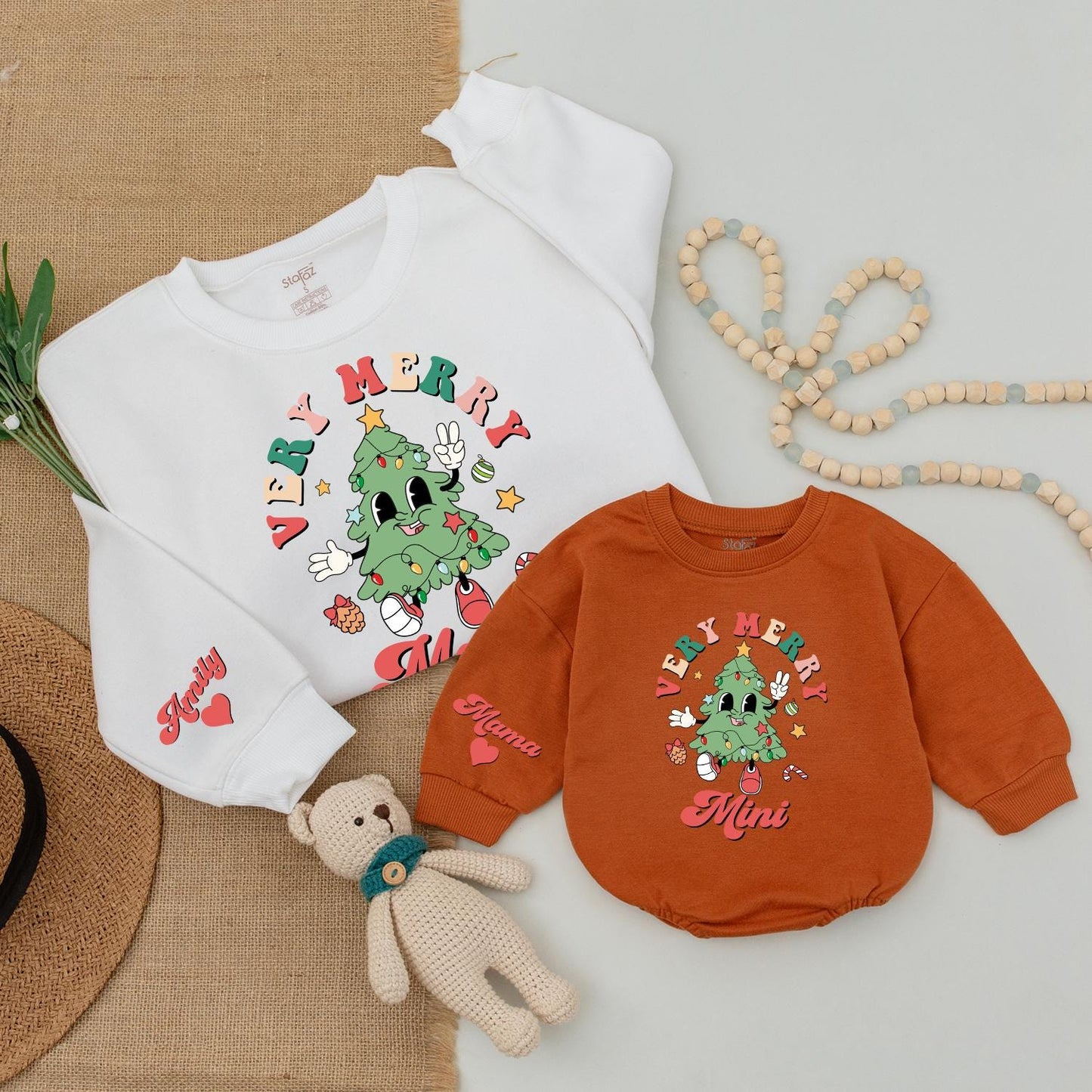 Festive Family Christmas Outfits, Mommy & Me Sweater, Baby Gift