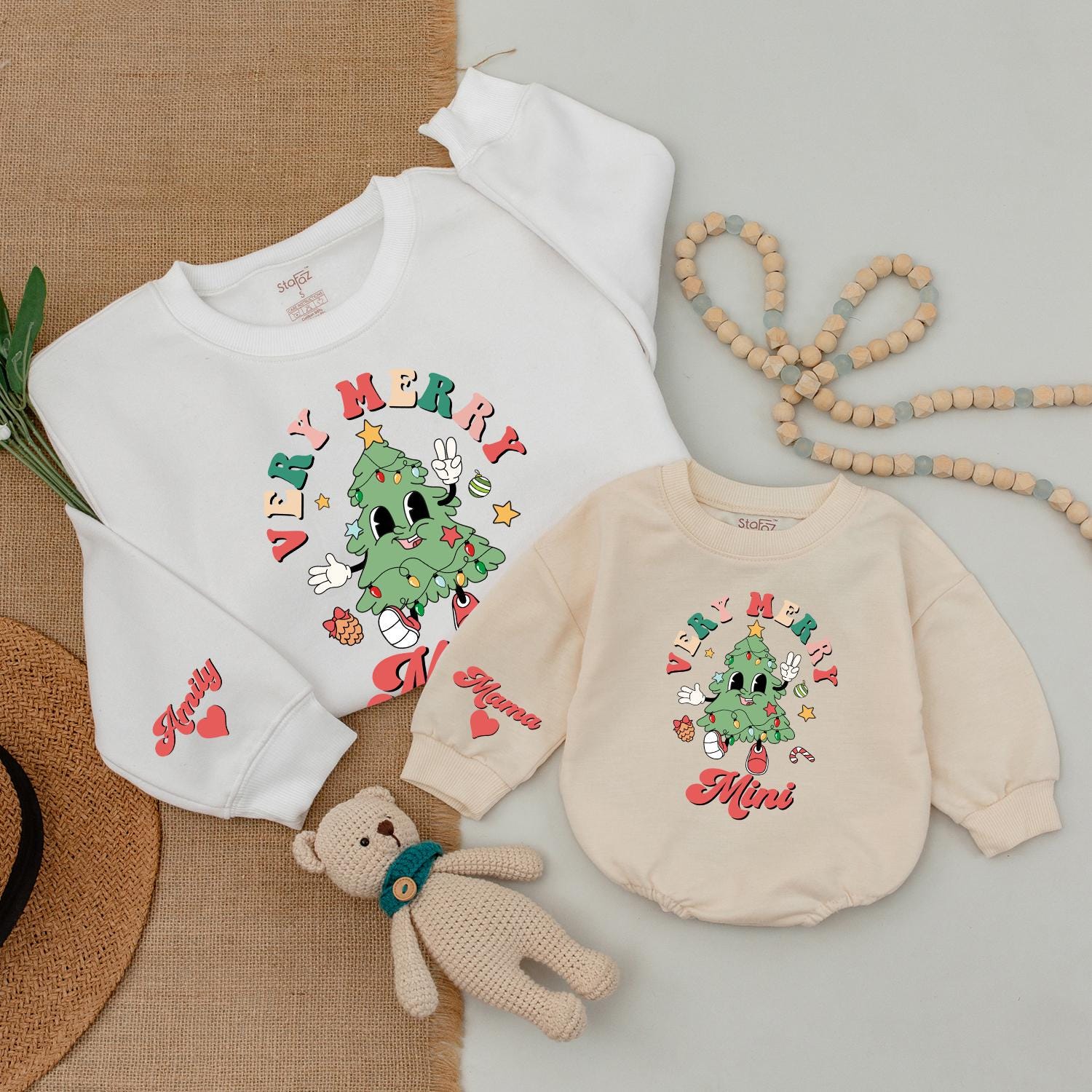 Festive Family Christmas Outfits, Mommy & Me Sweater, Baby Gift