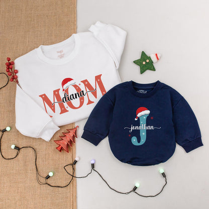 Matching Family Christmas Outfits: Monogrammed Sweaters & Bodysuits