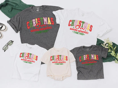 Christmas Crew Making Memories Together Family Matching Red Green Festive Snowflake T-Shirt Gift Toddler Baby