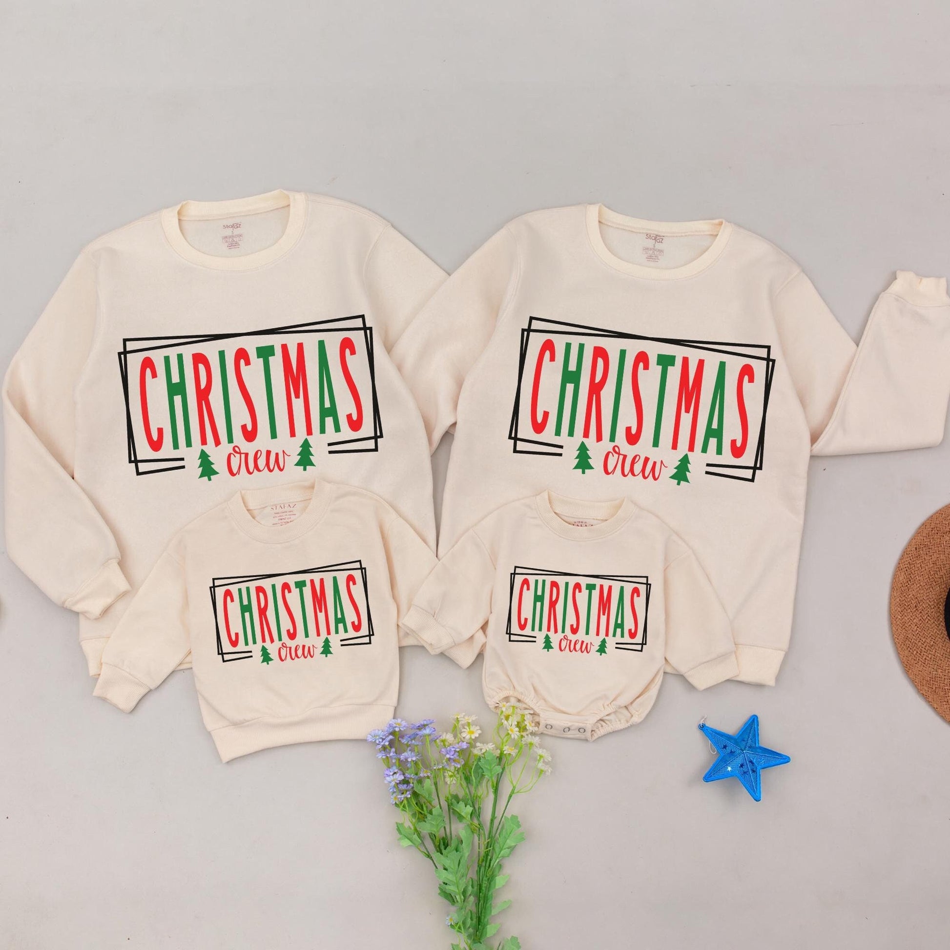 Retro Family Christmas Sweatshirts: Matching Mommy & Me Outfits