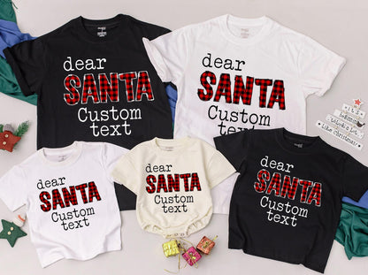 Personalized Buffalo Plaid Family Christmas Shirts & Pajamas Set