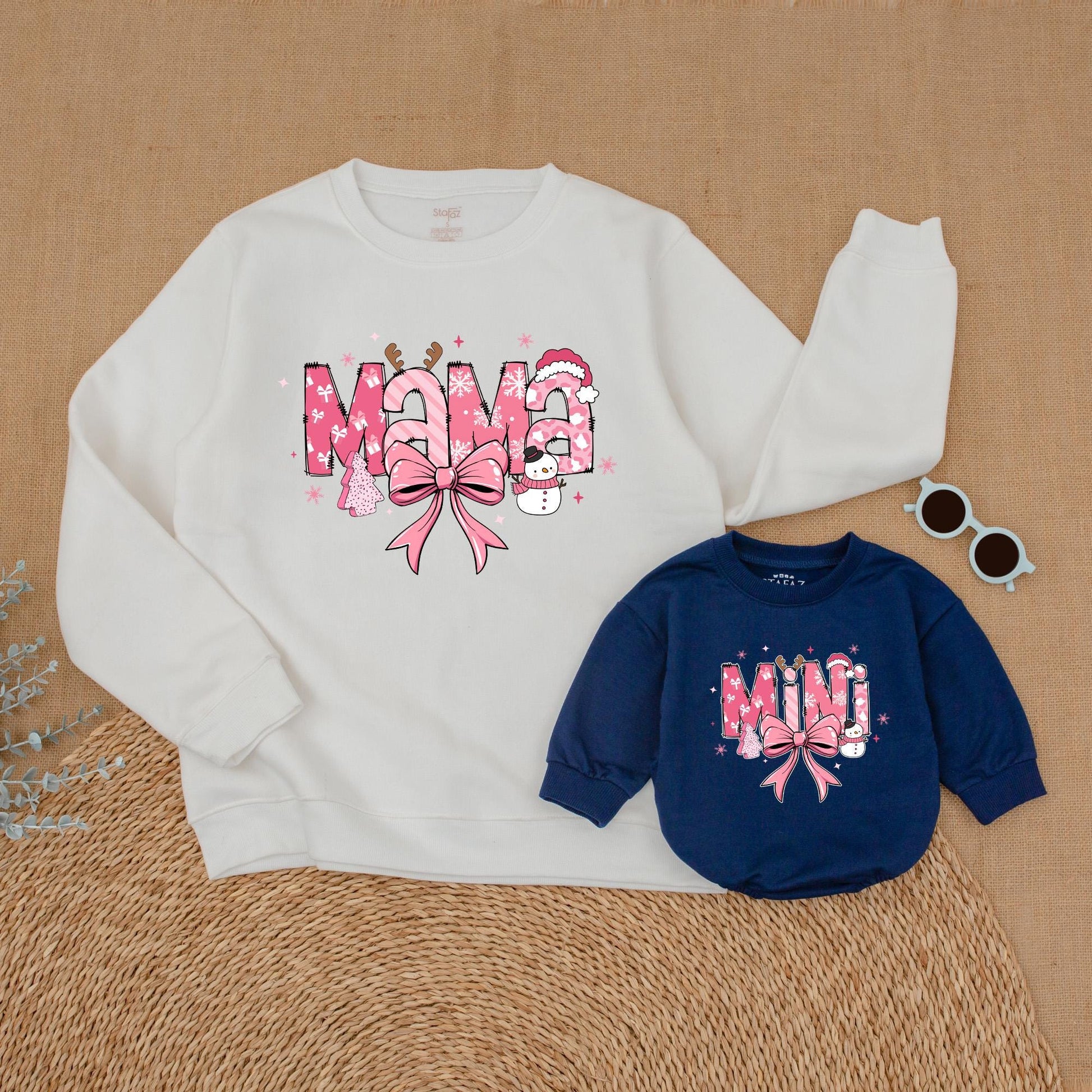 Mama and Mini Christmas Sweatshirts, Family Matching Holiday Outfits