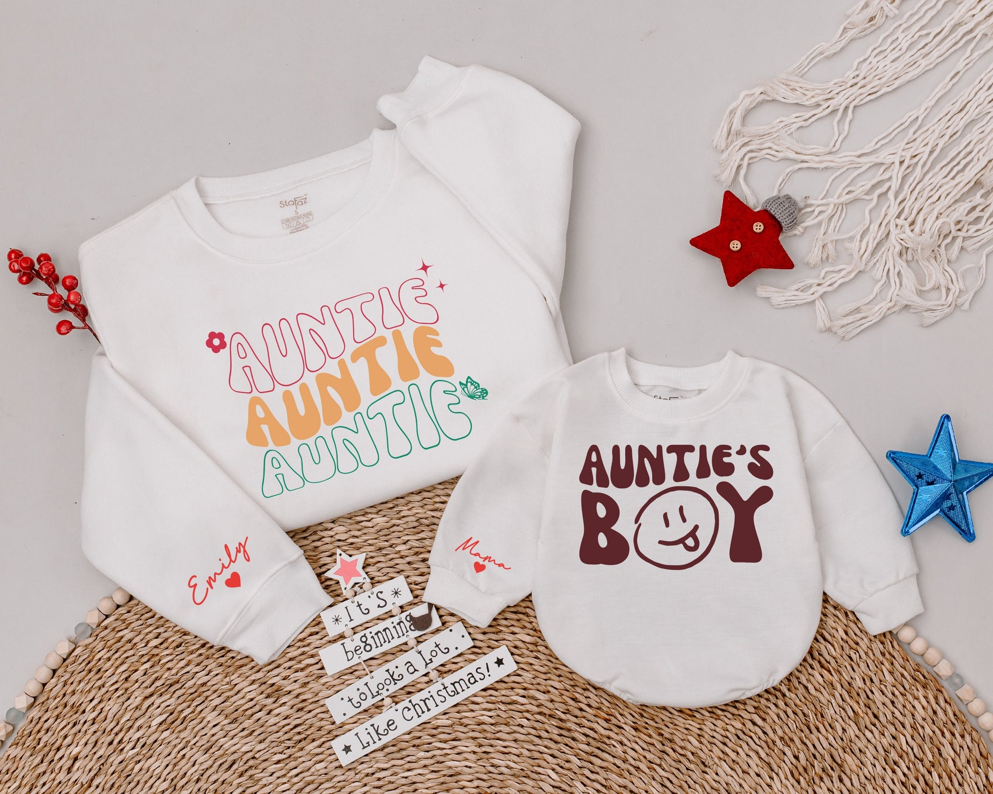 Auntie and Nephew Matching Set: Cute Sweatshirts for Toddler Boys