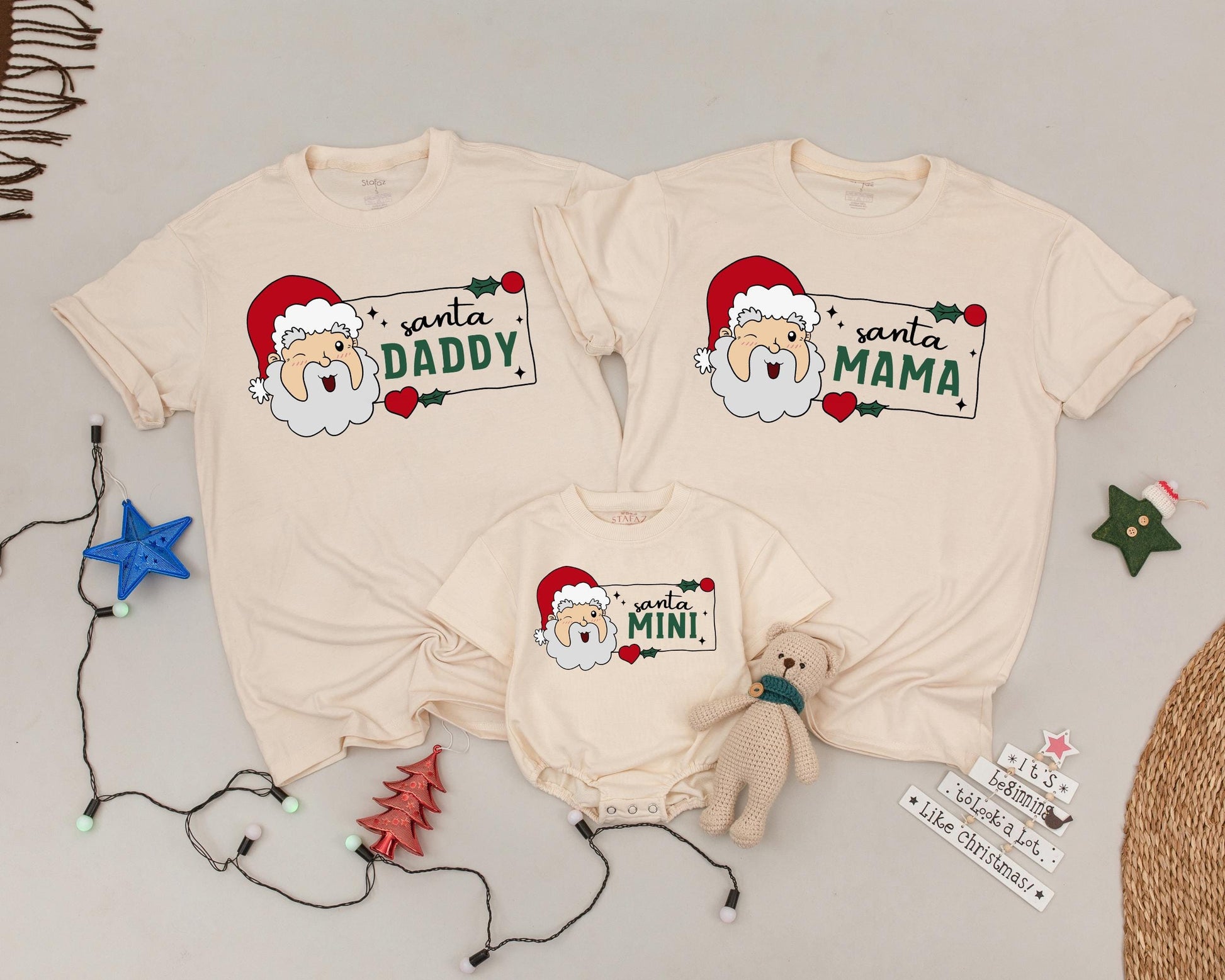 Vintage Santa Family Christmas Tees: Custom Holiday Apparel Set