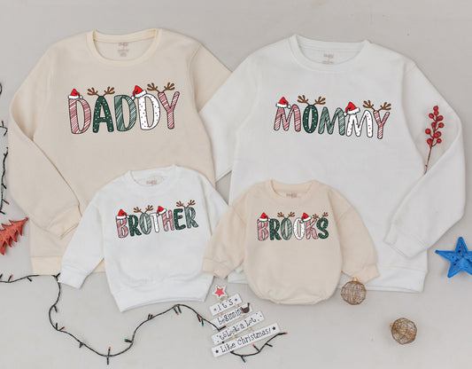 Matching Family Christmas Sweatshirt - Personalized Holiday Tops