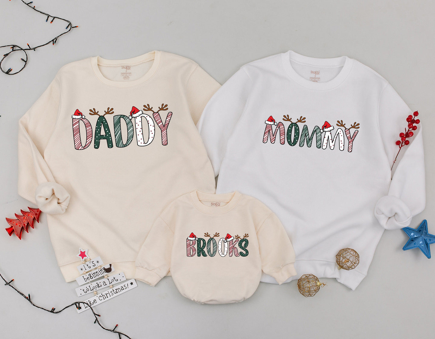 Matching Family Christmas Sweatshirt - Personalized Holiday Tops