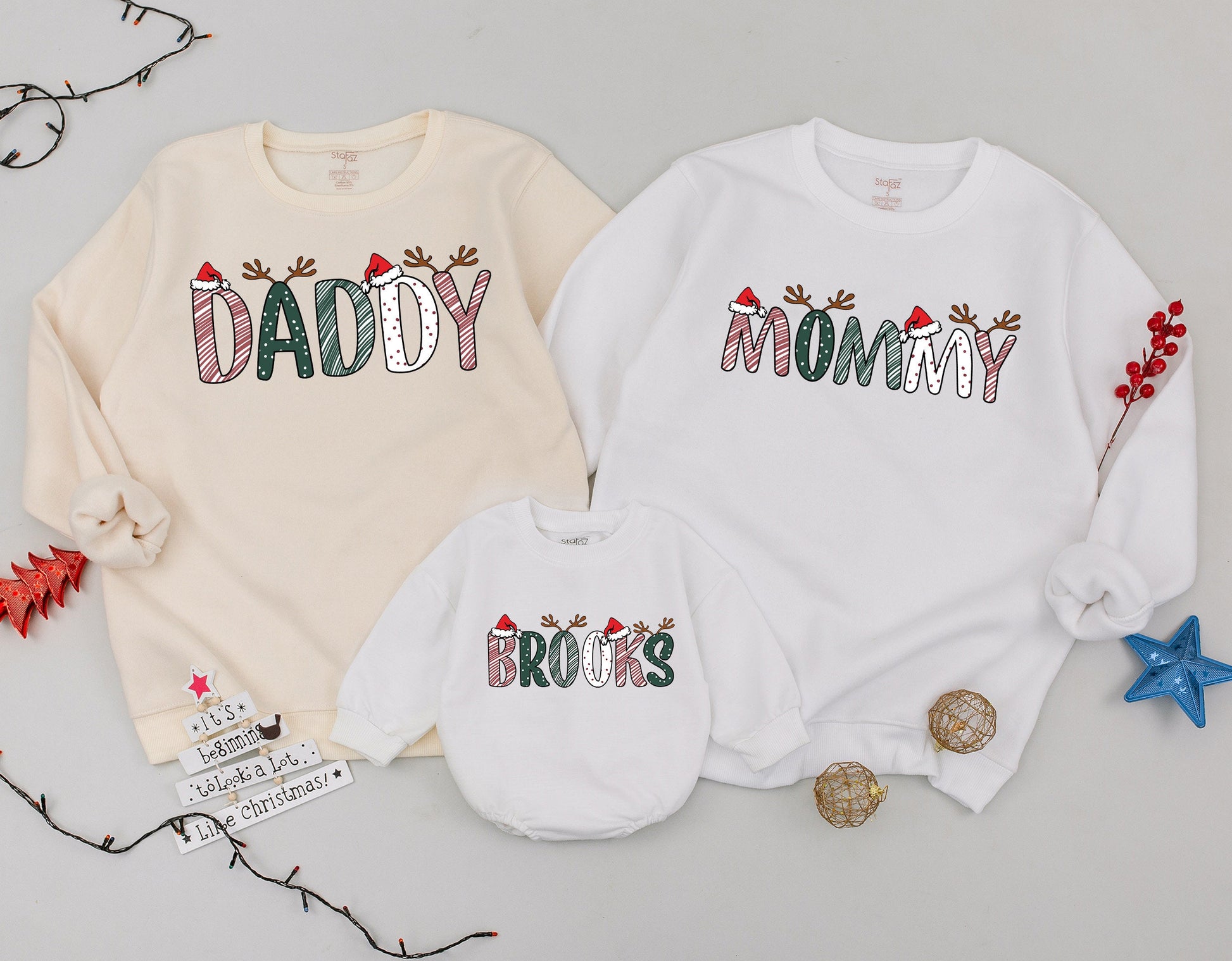 Matching Family Christmas Sweatshirt - Personalized Holiday Tops