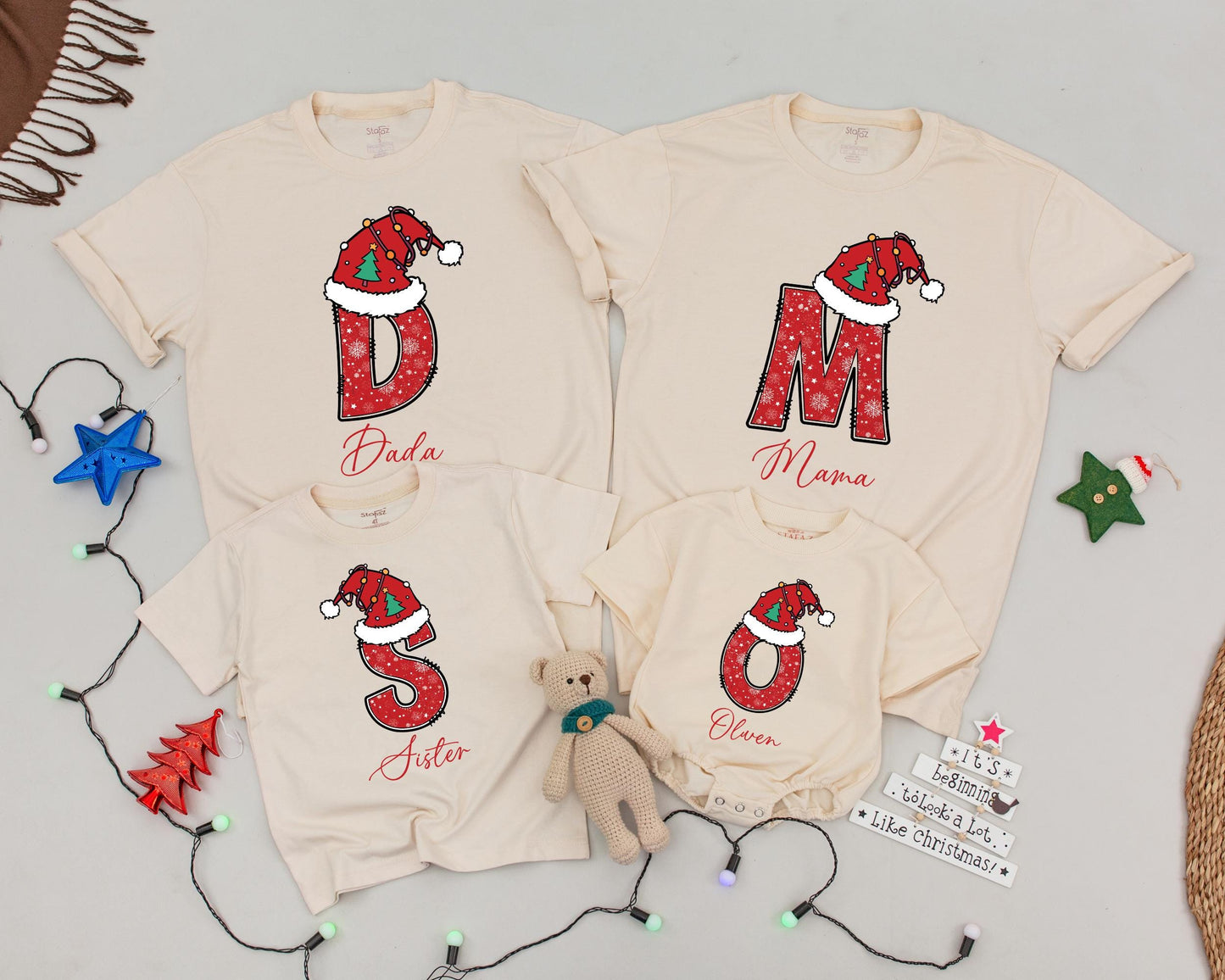 Custom Name Family Christmas Shirts: Vintage Matching Holiday Pajamas