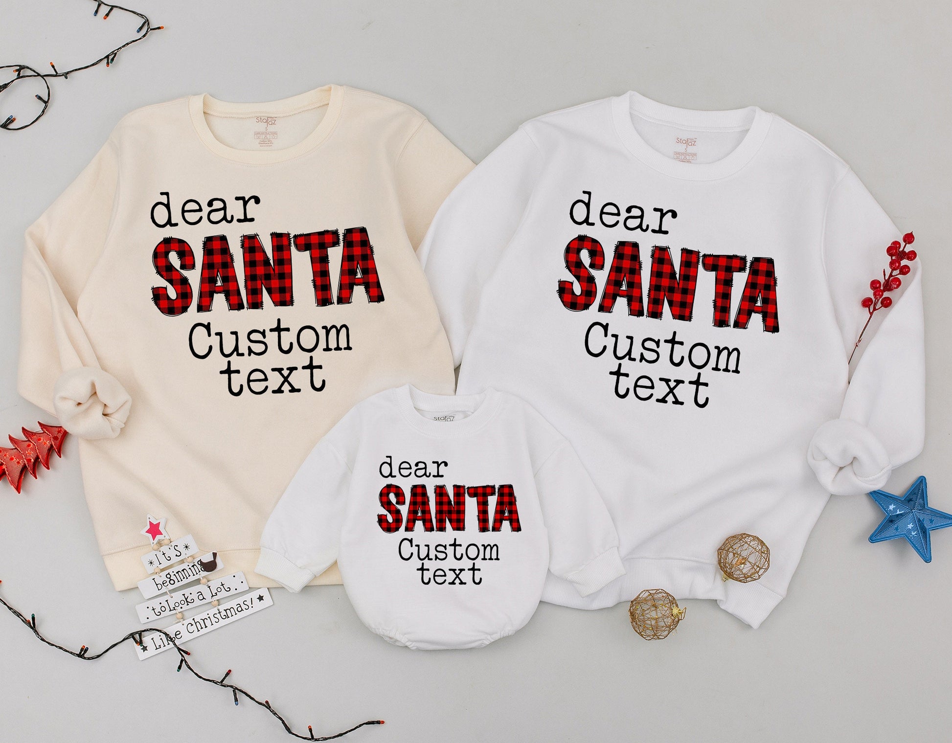 Matching Family Christmas Outfits: Custom Retro Sweaters for All