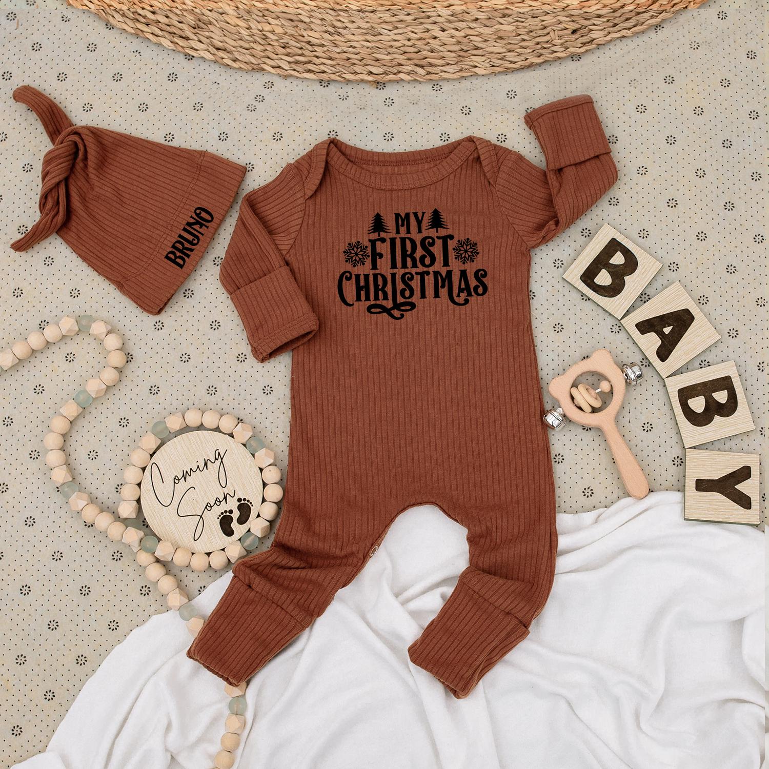 My First Christmas Baby Romper with Snowflake Design, Soft Holiday Outfit for Baby Boy or Girl, Newborn Gift