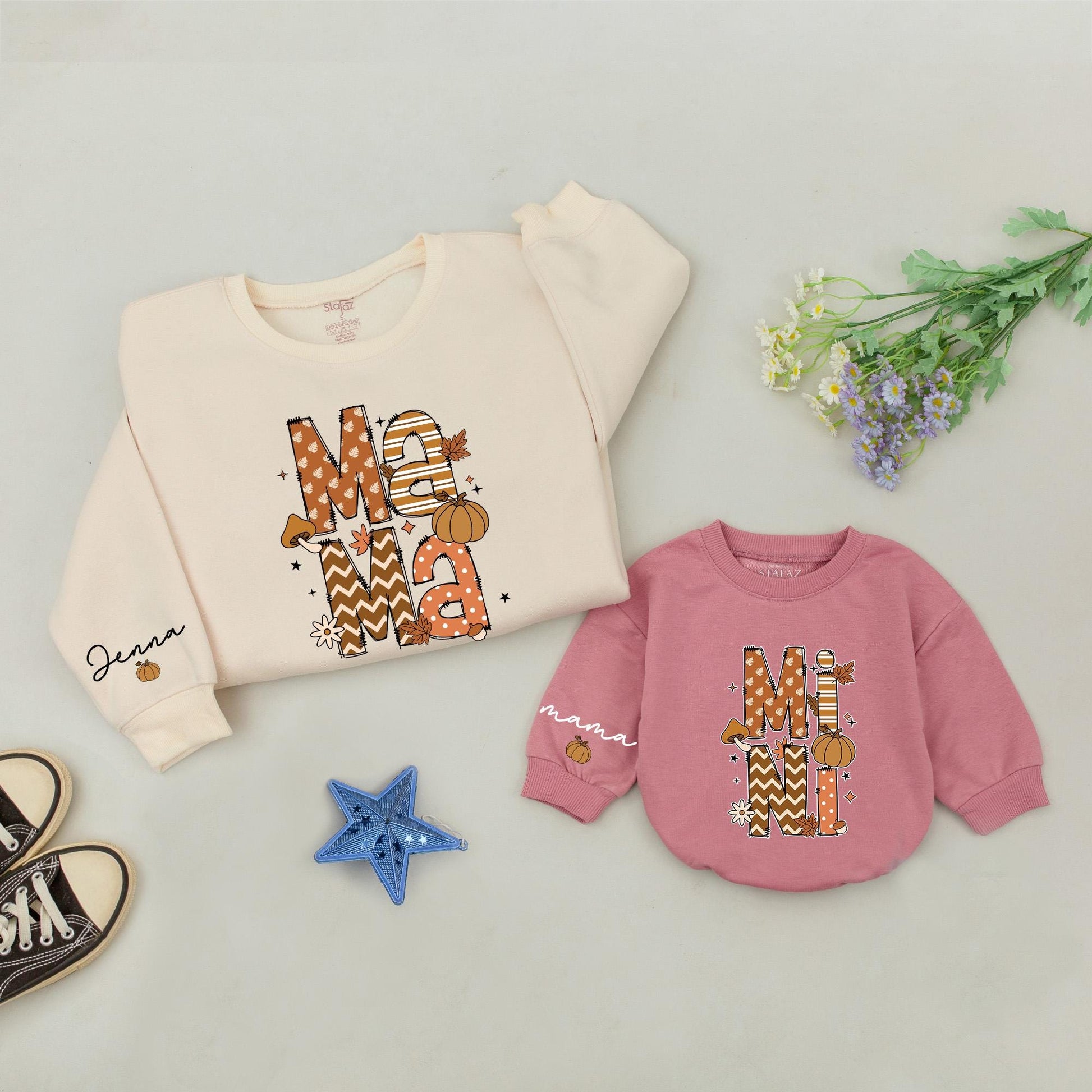 Matching Family Thanksgiving Sweatshirts: Mama and Mini Pumpkin Gift