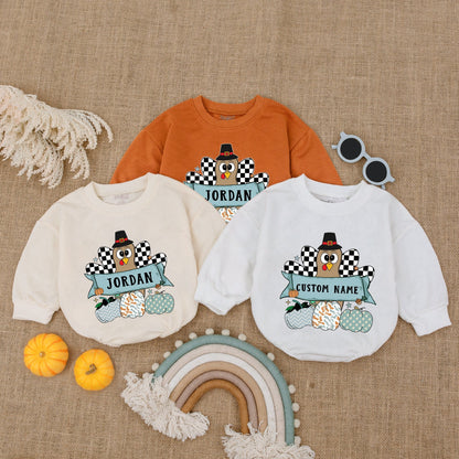 Fall Pumpkin Baby Romper: Custom Thanksgiving Outfit & Gift