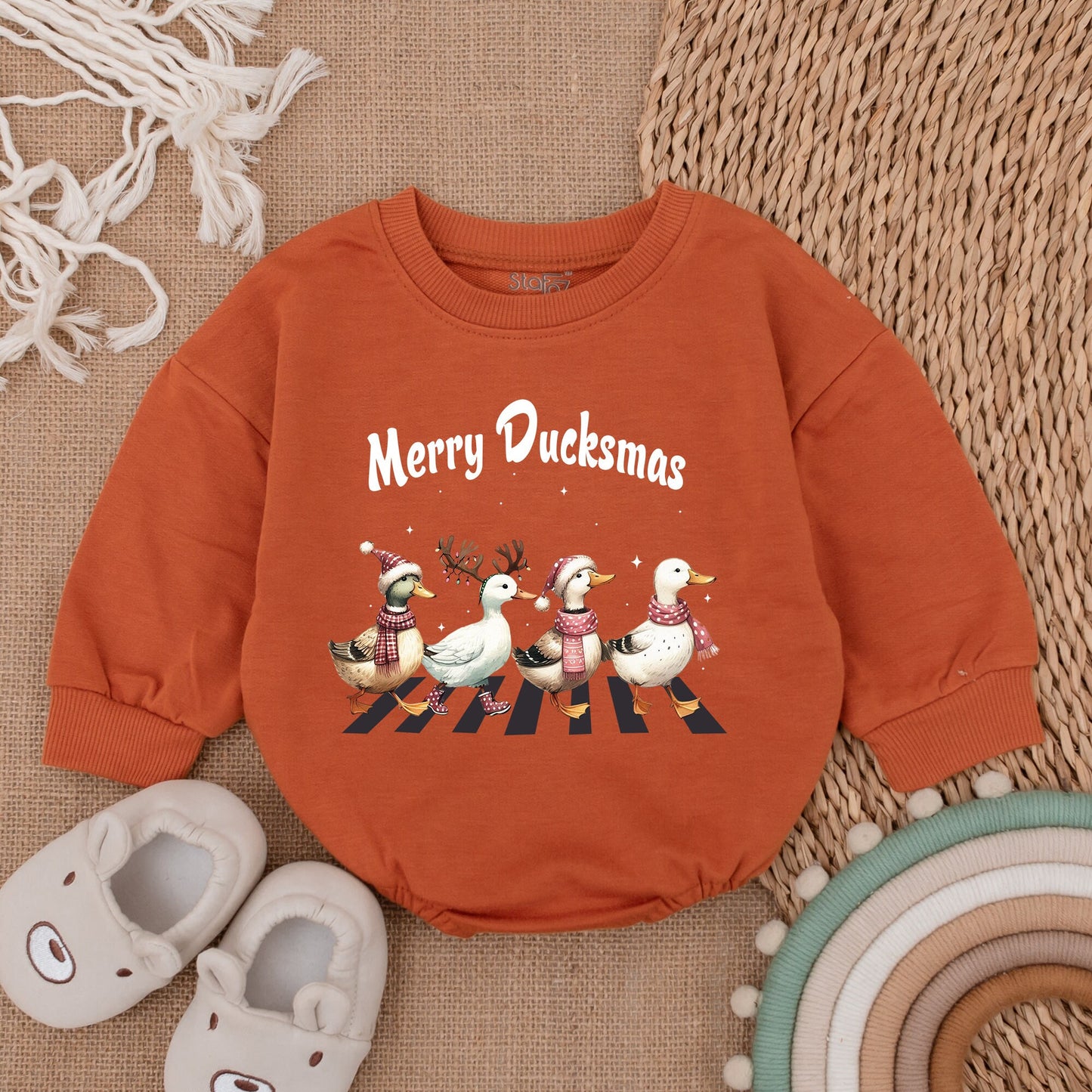 Holiday Baby Bubble Romper – Cute Farm Animal Christmas Outfit