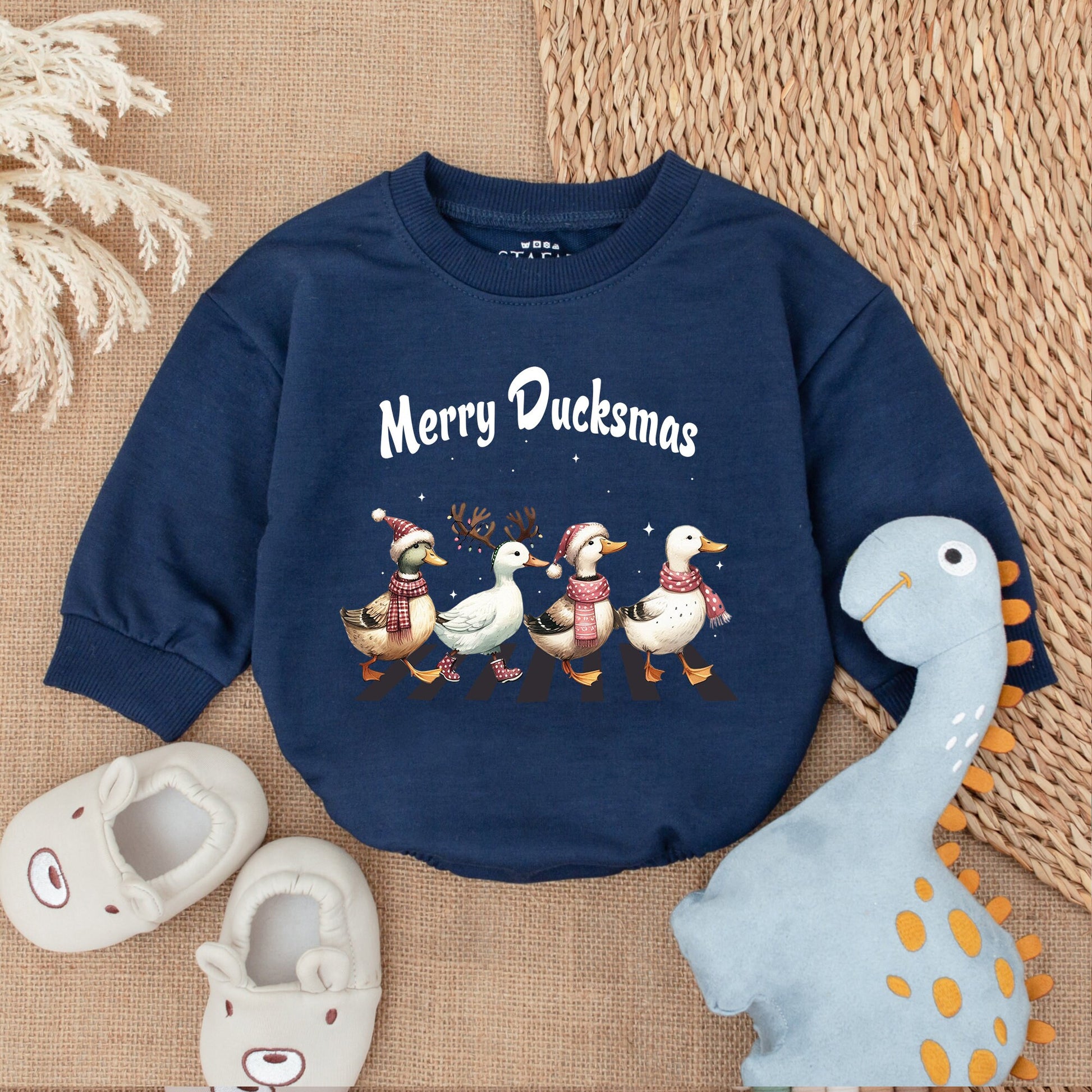 Holiday Baby Bubble Romper – Cute Farm Animal Christmas Outfit