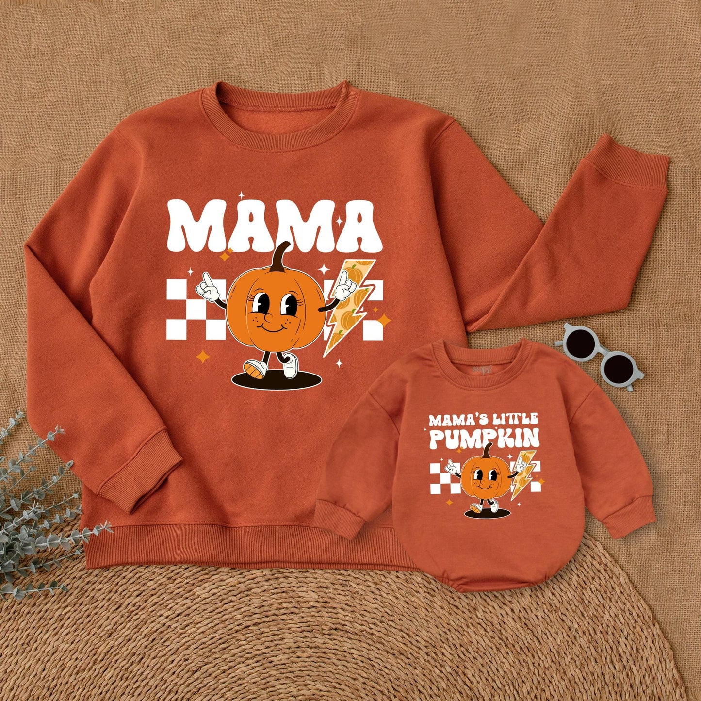 Pumpkin Patch Matching Outfits: Mommy & Me Fall Sweatshirts Set