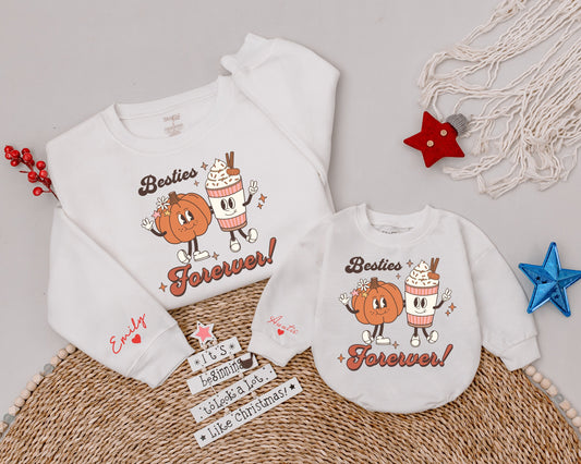 Cozy Family Sweatshirts: Auntie & Niece Thanksgiving Matching Set