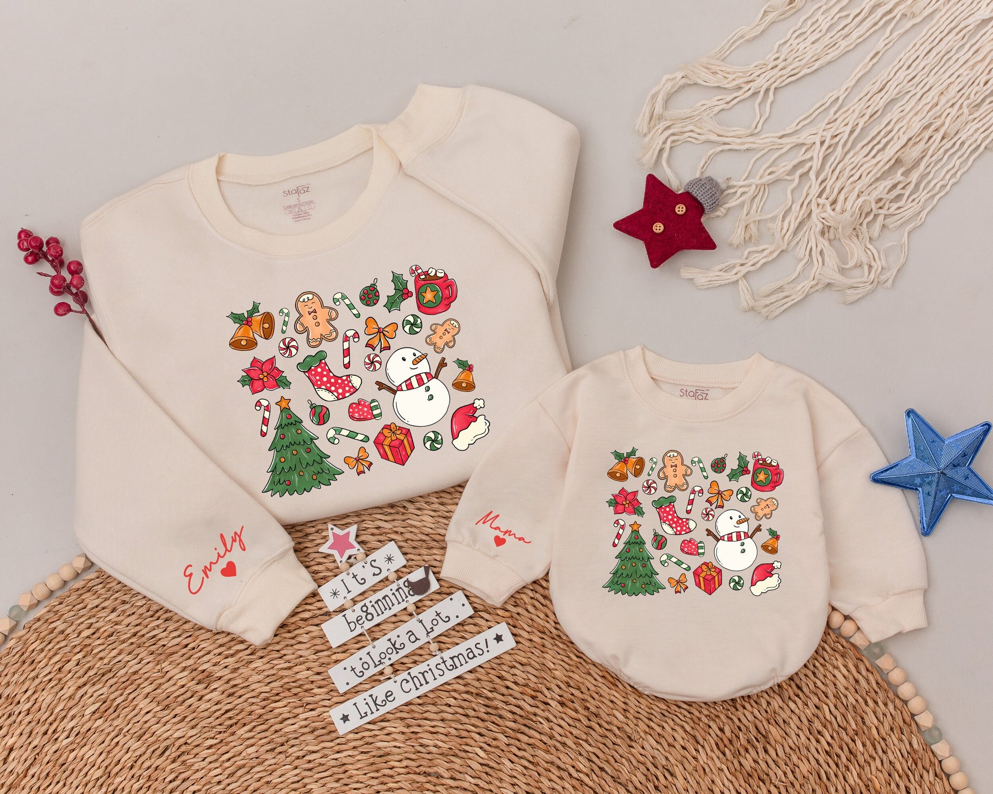 Matching Family Christmas Sweatshirts: Santa Doodles & Festive Gifts