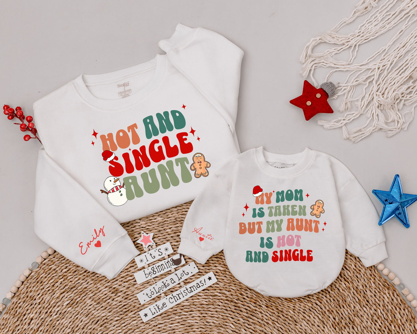 Auntie’s Hot and Single Christmas Sweatshirt for Kids & Family Fun