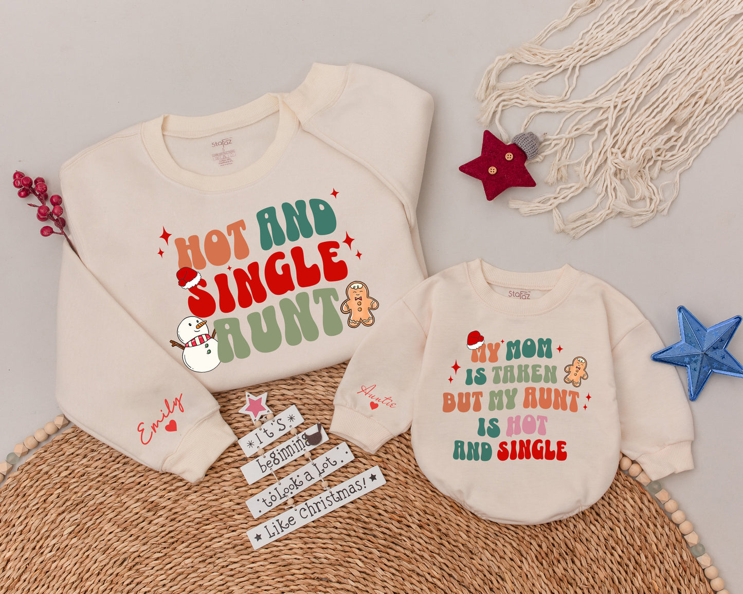 Auntie’s Hot and Single Christmas Sweatshirt for Kids & Family Fun