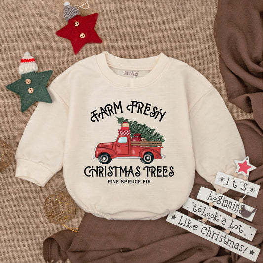 Cozy Christmas Baby Romper: Festive First Outfit for Santa’s Little Helper