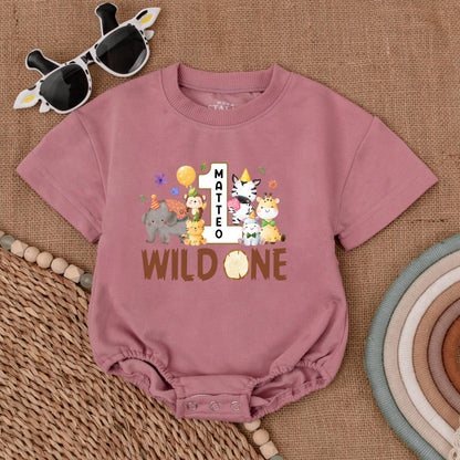 Safari First Birthday Romper, Jungle Animals, Personalized Outfit