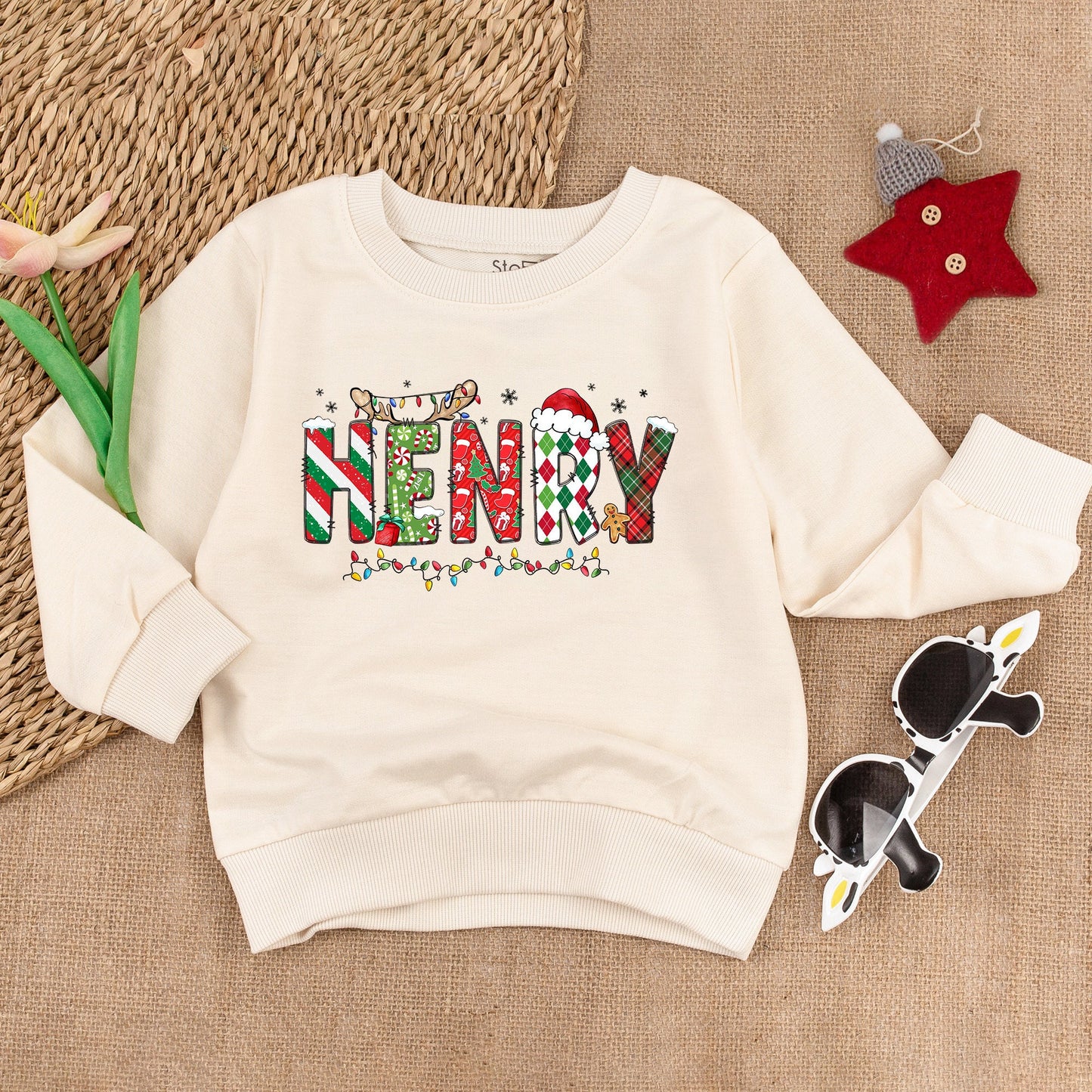 Personalized Christmas Sweatshirt for Toddlers and Babies