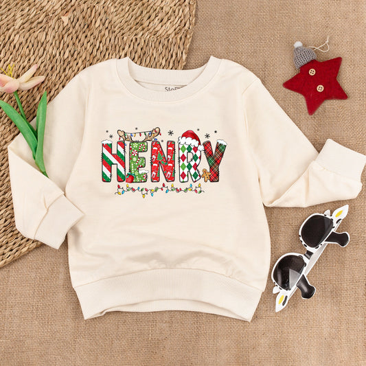 Personalized Christmas Sweatshirt for Toddlers and Babies