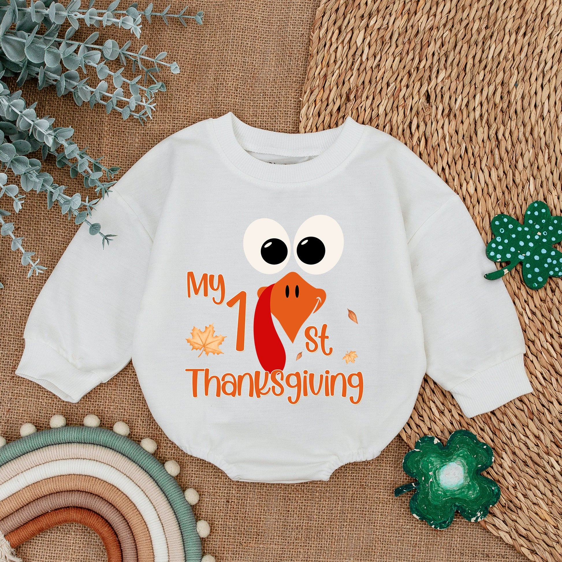 Thanksgiving Turkey Baby Romper - First Outfit for Baby Girls & Boys
