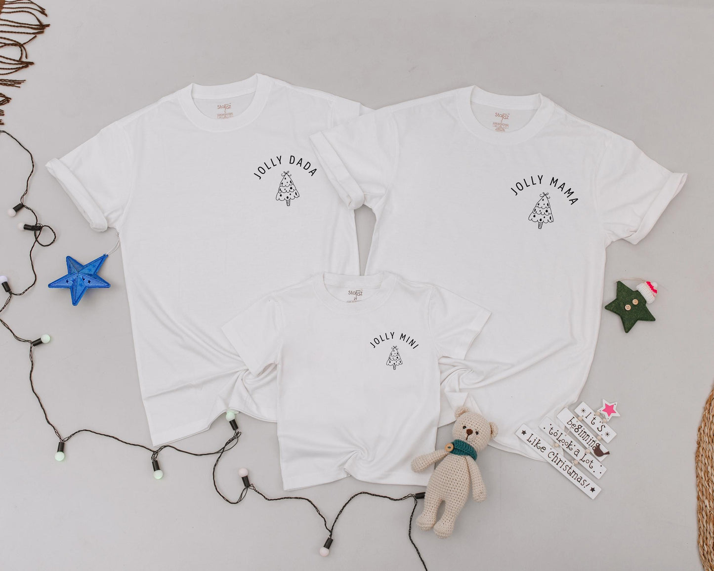 Matching Christmas Family Tees, Personalized Vintage Holiday Shirts