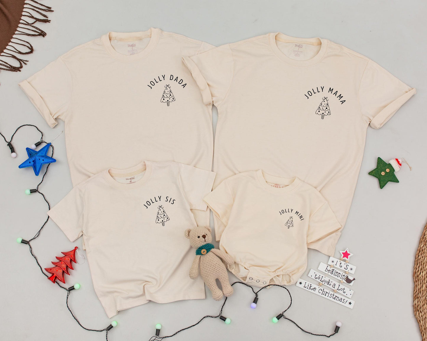 Matching Christmas Family Tees, Personalized Vintage Holiday Shirts