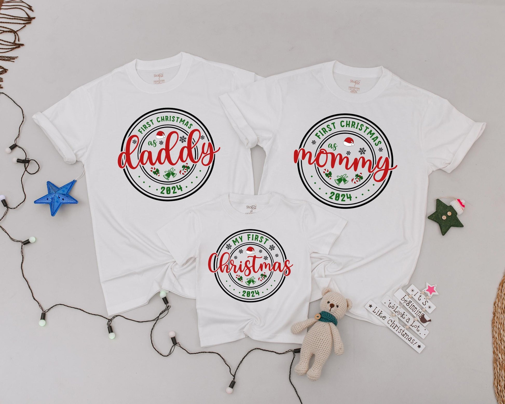 Matching Family Christmas Shirts - Personalized Vintage Holiday Tees