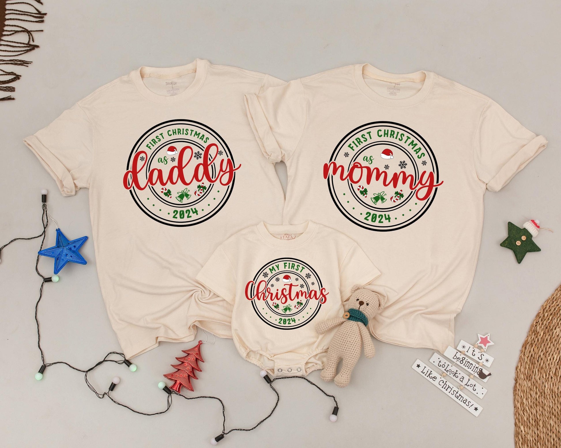 Matching Family Christmas Shirts - Personalized Vintage Holiday Tees