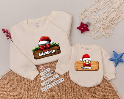 Personalized Family Christmas Sweatshirt - Custom Holiday Matching Shirts