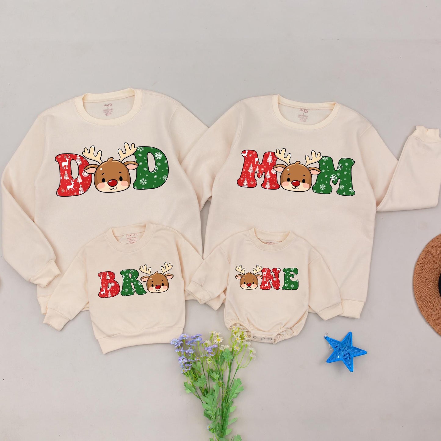 Matching Reindeer Family Christmas Sweaters – Mommy & Me Outfits