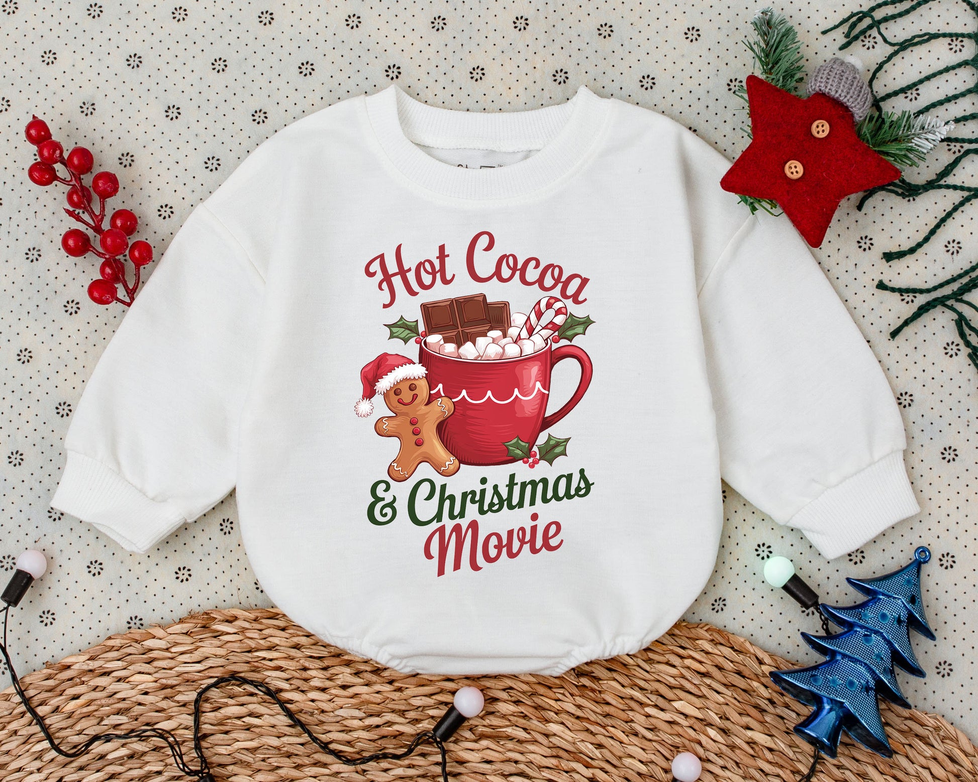 Christmas Baby Romper & Sweatshirt: First Holiday Outfit Gift Set