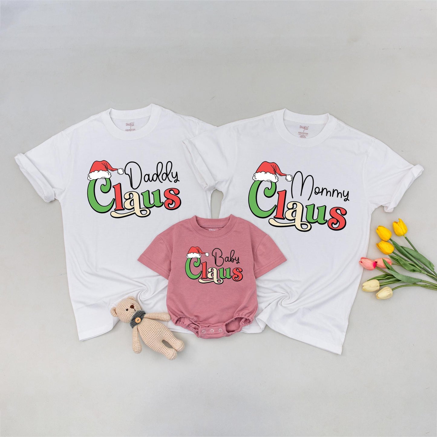 Matching Family Christmas Shirts: Mama & Daddy Claus Holiday Tees